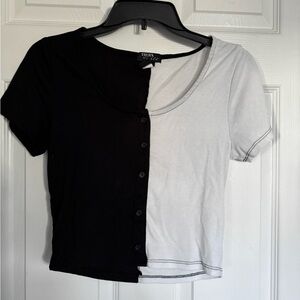 Black and White Crop Top